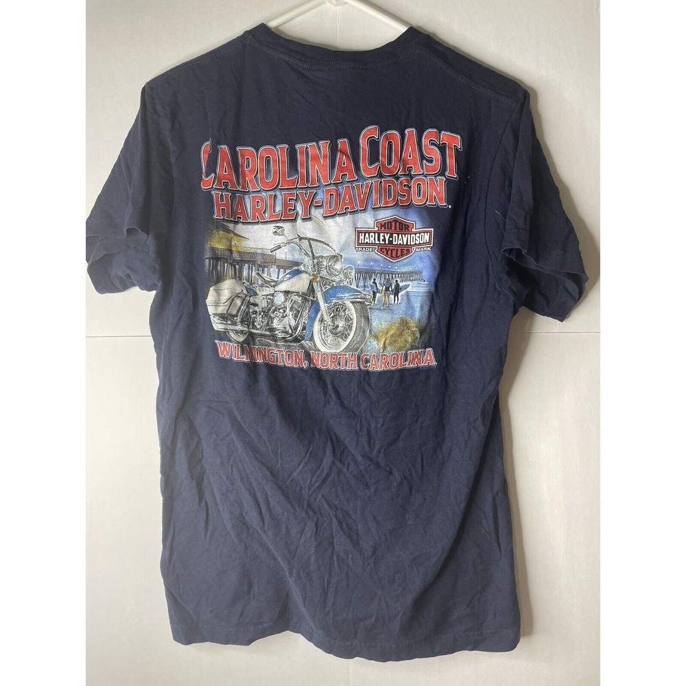 Harley Davidson Wilmington North Carolina  Coast Pier Beach T-Shirt Men’s Medium